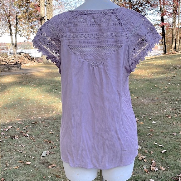 Maurices lilac lace boho blouse L-XL - Picture 6 of 12